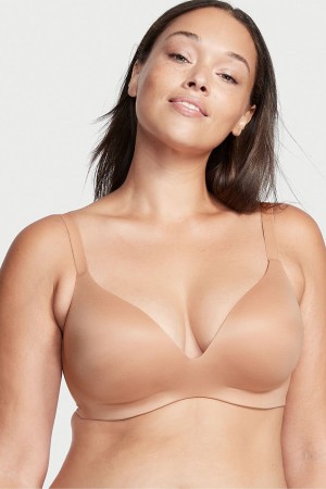 Victoria's Secret Smooth Lightly Doublée Non Wired Push Up Bra Toasted Sugar Nude | WFMC-73689