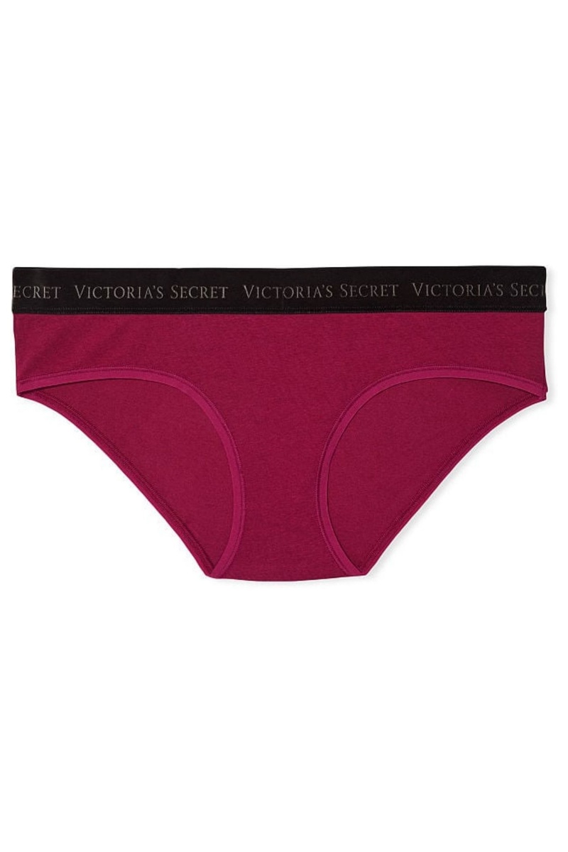 Victoria's Secret Stretch Coton Stretch Coton Logo Taille Hipster Knickers Bleu | ODGW-10395